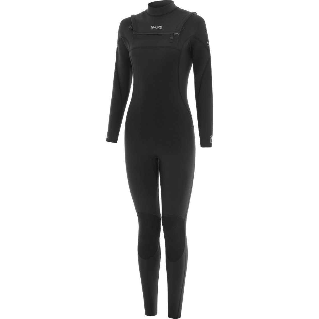 2026 Nyord Womens Solu Yulex 3/2mm Chest Zip Fl Wetsuit SOLW32FLCZ001 - Black